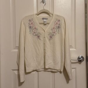 Beaded cream cardigan size M